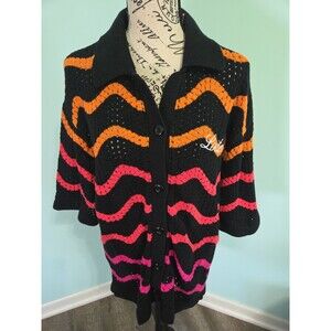 loiter sweater cardigan large, ig zag pattern